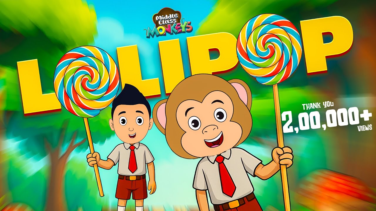 FilmyMoji Middle Class Monkeys - Lolipop 🍭 | Funny Animated Kids Story | Cartoon Series