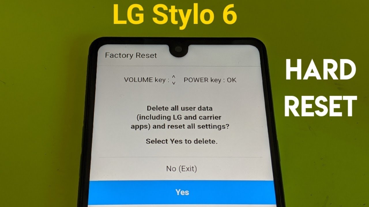 LG Stylo 6 Hard reset  and factory data reset