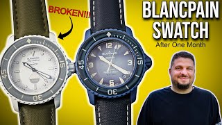 Blancpain x Swatch Fifty Fathoms Swatch  Something Broke!!  After One Month of Wear Update