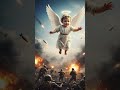 Baby Angel Protecting People from War – Divine Guardian