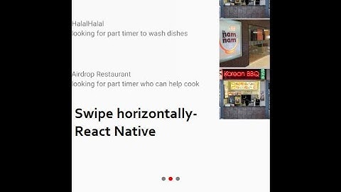 How to swipe content in React Native horizontally(React-native horizontal pagination and swiping)