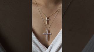 1 Ct and 2 Ct Diamond cross pendant Necklace available in White, Yellow and Rose Gold.#jewelry #nyc