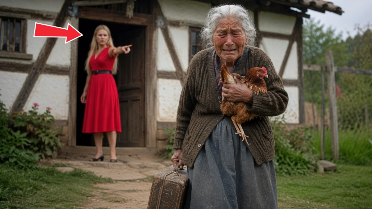 Ich bin 89 Jahre alt und meine Schwiegertochter hat mich heute Morgen mit einem alten Koffer und einem Huhn an einer Schnur aus dem Haus gejagt. „Essen Sie es unterwegs, damit Sie nicht hungern“,...