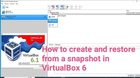 How to create and restore from a snapshot in VirtualBox 6,7 l oracle VM virtualbox Machine