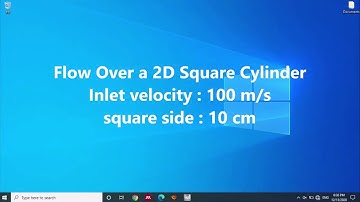 #Raju #CFD #ANSYS numerical simulation of Flow over a square cylinder.  Inlet velocity is 100 m/s.