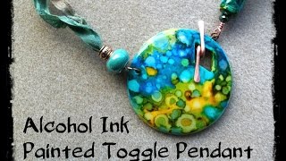 Alcohol Ink Painted Toggle Pendant