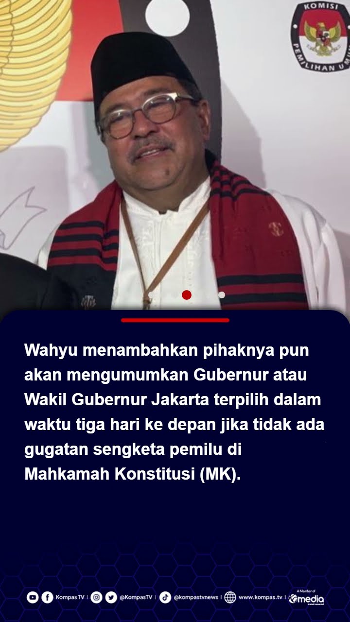 Pramono-Rano Resmi Raih Suara Terbanyak di Pilkada Jakarta, KPU DKI Berharap Tak Digugat #pilkada