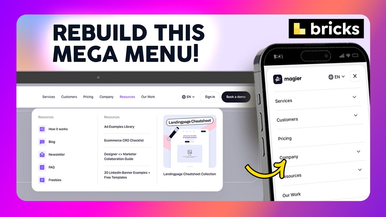 How to Build Magier.com’s Mega Menu in Bricks Builder - YouTube