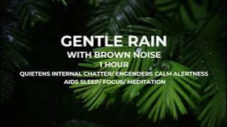 GENTLE RAIN WITH SMOOTHED BROWN NOISE FOR SLEEPING/ FOR FOCUS AND STUDY/ 1 HOUR
