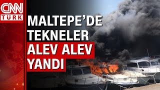 İstanbul Maltepe'de 8 tekne yandı!