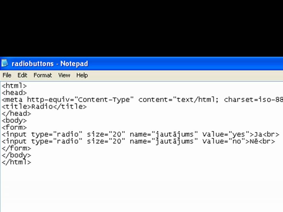 HTML - How to create radio button - YouTube