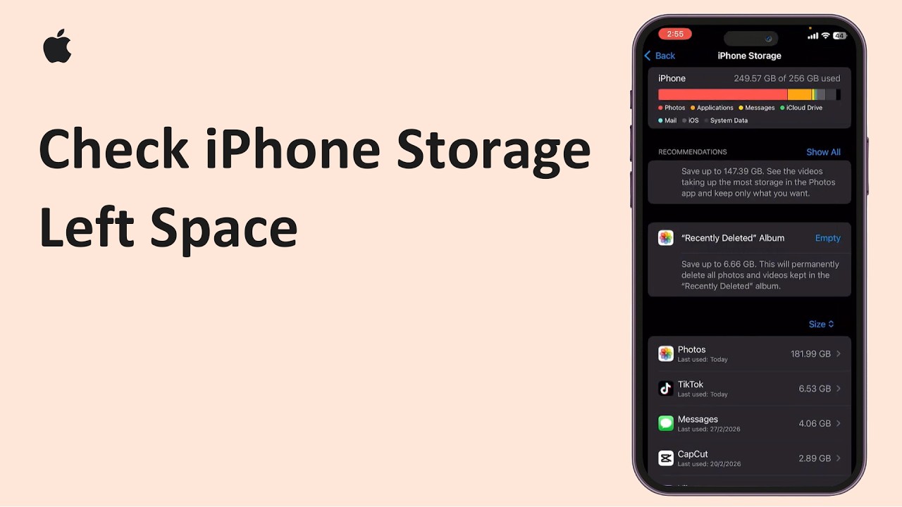 How To Check iPhone Storage Left Space 2026 | Check Storage On iOS ...