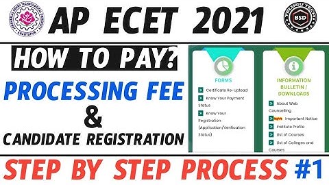 Ap Ecet 2021 | how to pay processing fees? | Candidates registration details | bsd telugu tech