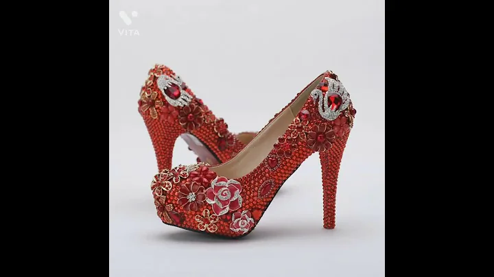 Beautiful bridal shoes design/Red footwear bridal shoes/#Bridalshoes#Short#Redshoes#Askfashiondesign