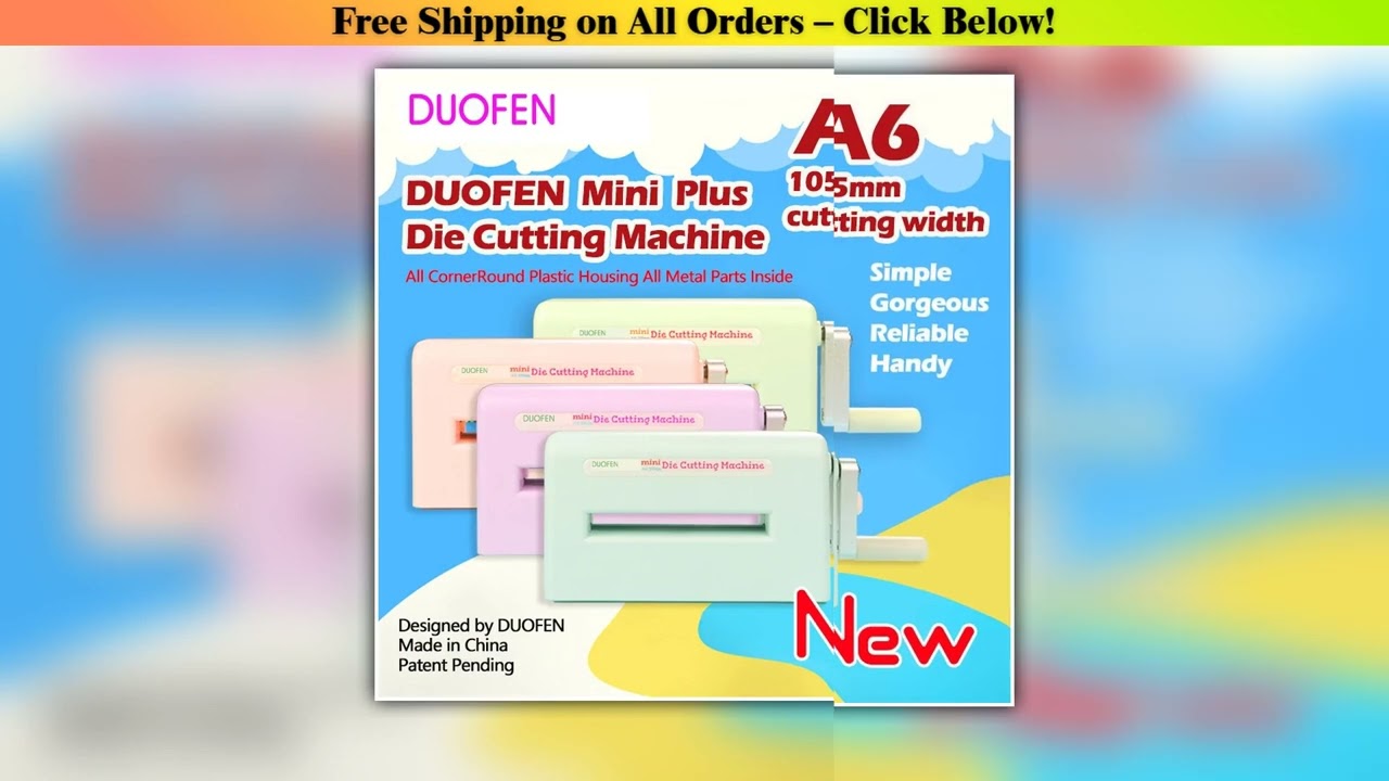 DUOFEN die cutting machine A6 105mm 4inch stencil embossing machine paper cutting for DIY 2021 New