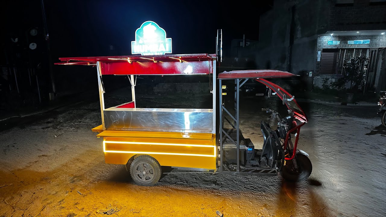 Vegitable Riksha E riksha food cart kioak thela momos cart manufacturer - YouTube