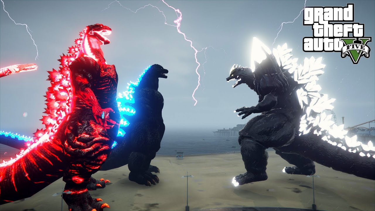 Shin Godzilla and Heisei Godzilla vs Space Godzilla - GTA V Mods