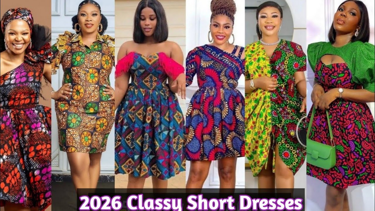 2026 Short Ankara Dresses// Amazing Styles Of Ankara Wax Print// Short Dresses.