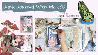 Junk Journal With Me 01 | using lot of different junk journal supplies