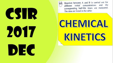 Chemical Kinetics: 2017 December CSIR JRF Chemical Sciences