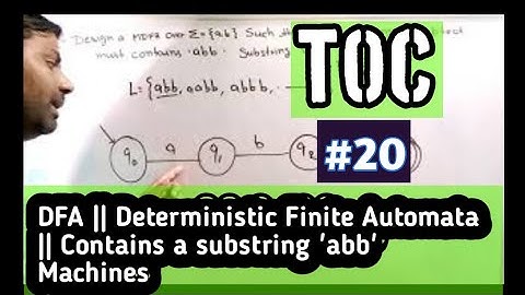 TOC||20|| HINDI || DFA Design || Contains Substring 