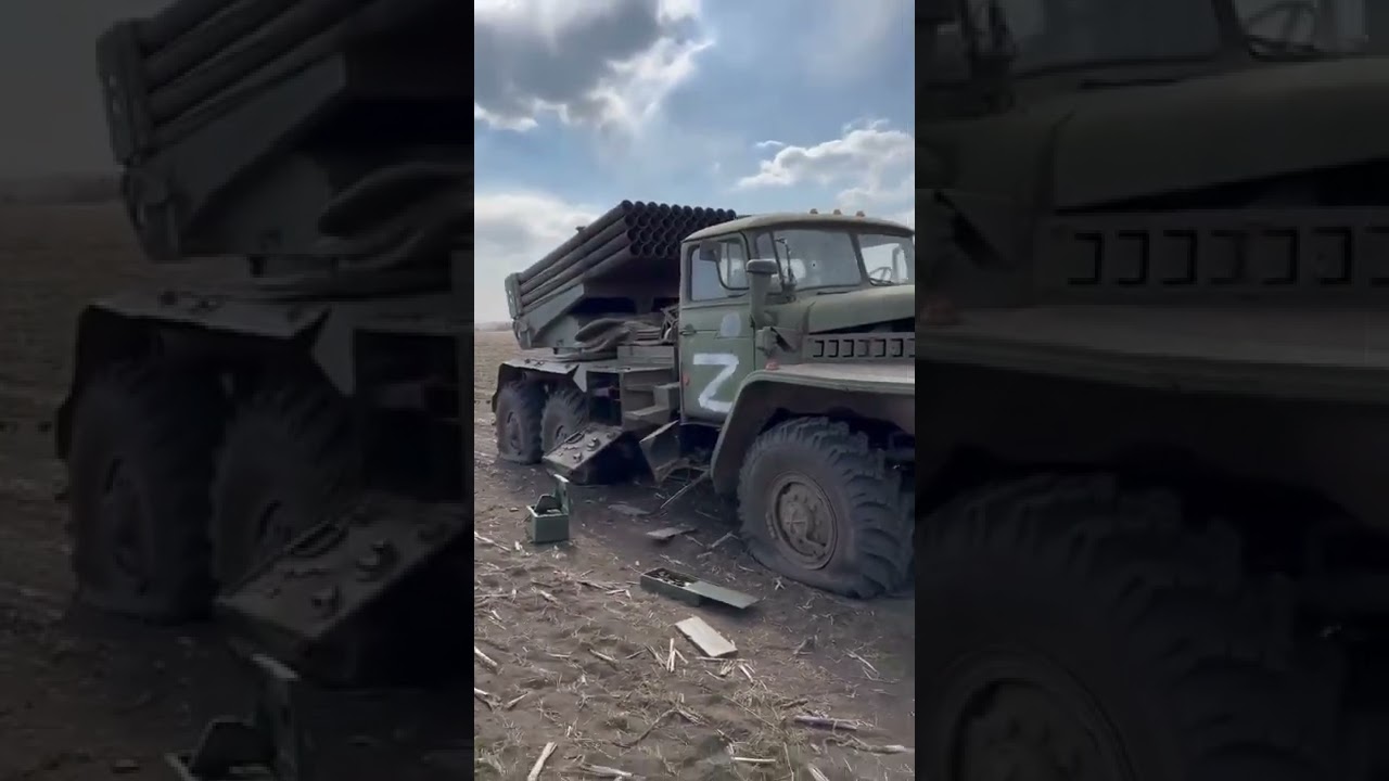 Russian BM-21 MLSR Vehicle Ambush in Ukraine 