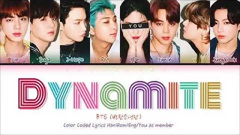 Karaoke Ver.] BTS "Dynamite" (8 Members Ver.) Color Coded Lyrics Han|Rom|Eng [You as member