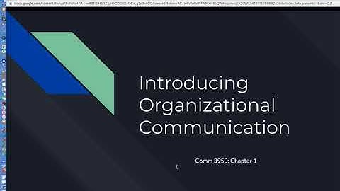Org Comm Chapter 1 - SL 1   Introducing Org Comm