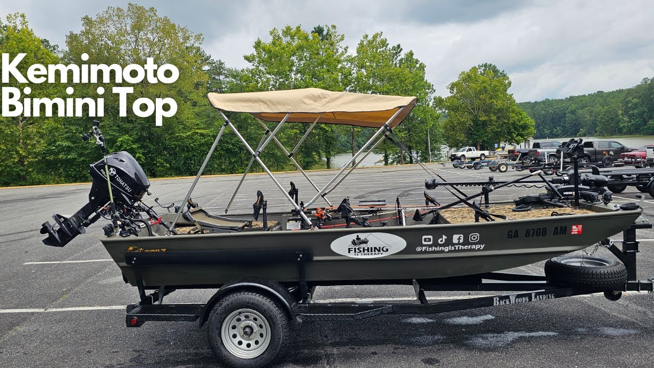 How to Install a Bimini Top on a Jon Boat - KEMIMOTO Bimini Top 