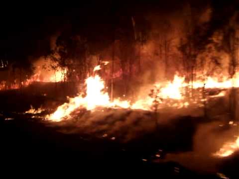 If your impatient the most intense part is from 1:30 to 2:40, however the beginning sets the scene well and gives it an ominous and dramatic mood so I recommend watching the whole thing ;) I recorded this from the Greyhound bus on our way from Airlie Beach to Hervey Bay, believe it was close to Rockhampton. The fires were burning all the way down to the road and I could actually feel the heat from the flames inside of the bus. Apparently the fires had been raging for some twenty odd days in the area by then. This capture was made on the evening of 20th Oct 2009. From the look of it the firefighters had initiated a hazard reduction burn to stop a much larger fire from spreading further. As long as the wind was blowing to the same direction I presume they would keep the road open.