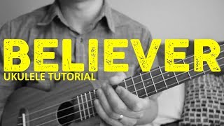 Imagine Dragons Believer Easy Ukulele Tutorial Chords How To Play Youtube