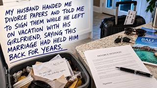 My husband handed me divorce papers and told me to sign them while he left on vacation with his girl