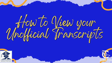 View your unofficial transcripts