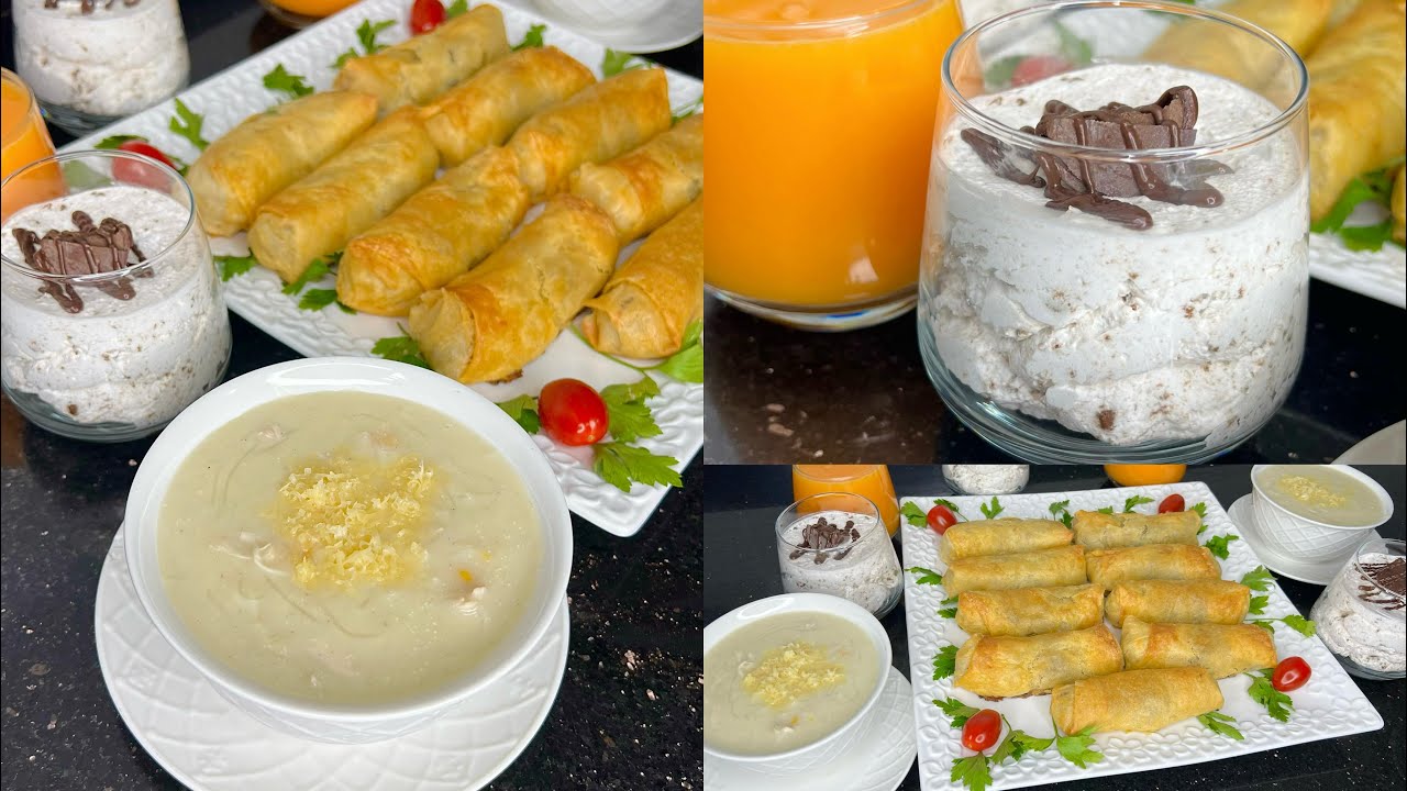 فطور اول يوم رمضان في اقل من ساعة مملحات عصير شوربة وتحلية💪