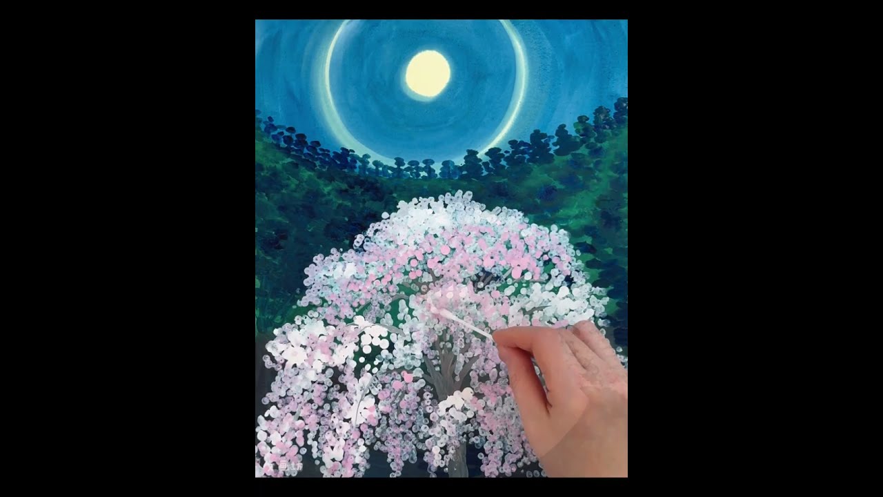 癒しの水彩画1083 神の国 Inspired by famous Japanese paintings, this is a super easy copy
