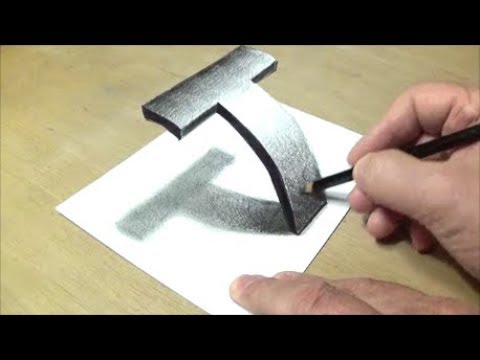 How To Draw A 3d Letter T - Easy Trick Art