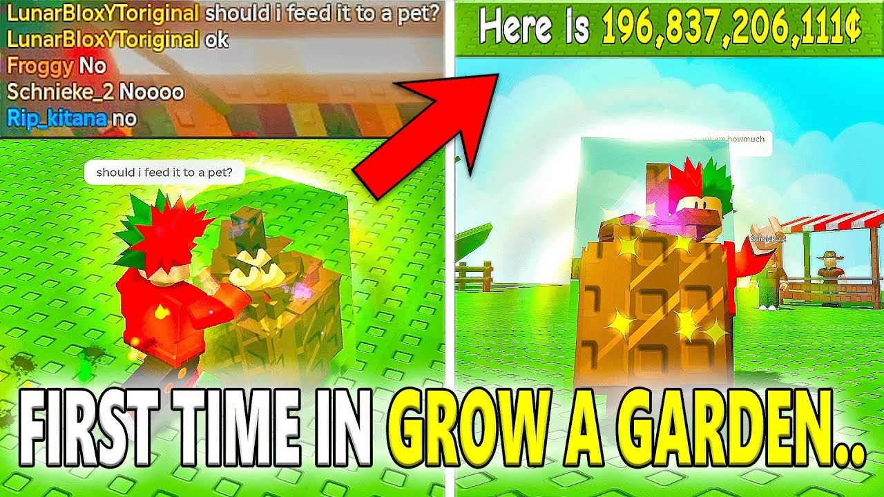 😱🎉 FIRST TIME in "GROW A GARDEN" & its Kinda Of FUN…🏡 #growagarden #roblox #lunarblox