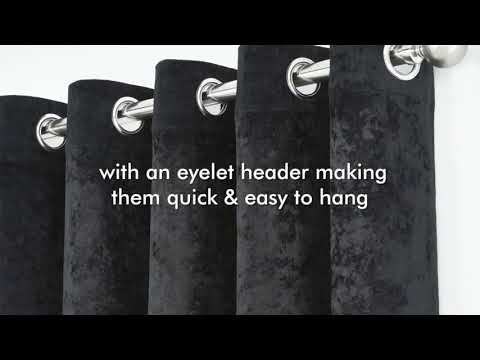 catherine-lansfield---crushed-velvet-black-eyelet-curtains