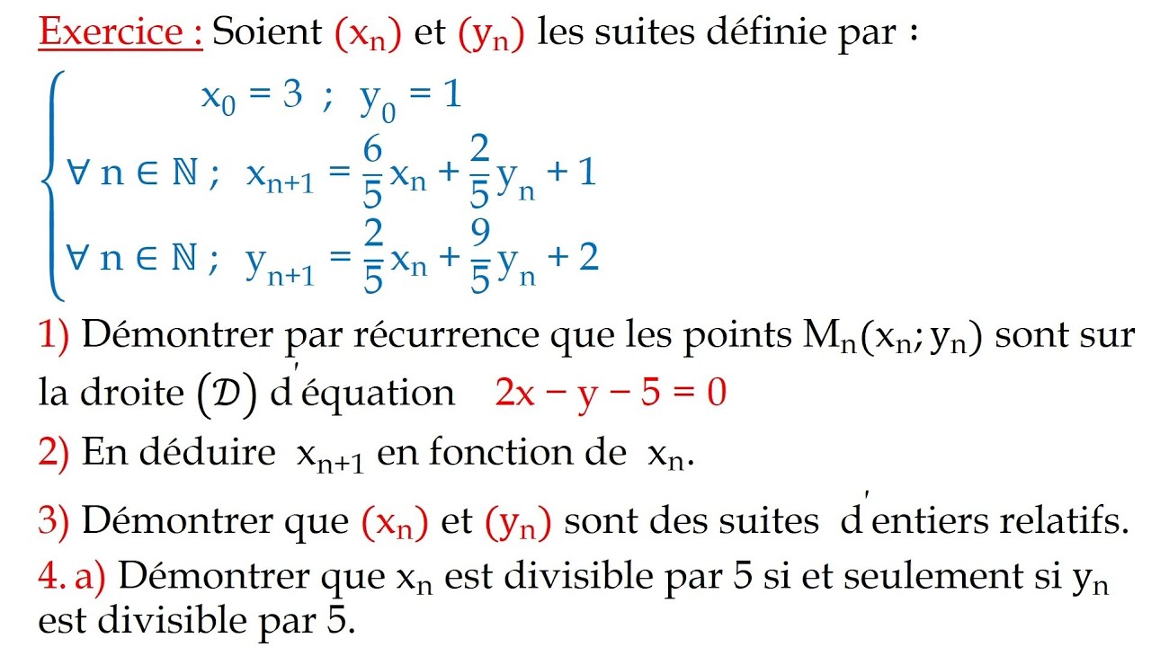 Exercice Complet d’Arithmétique Terminale 🔥 | Récurrence, Divisibilité & Nombres Premiers entre Eux.