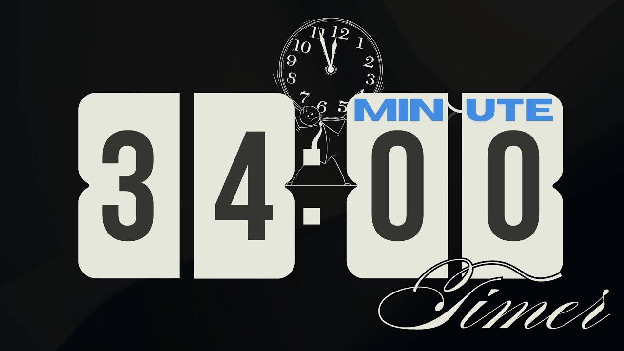 🕒 34 Minute Timer | Silent Countdown Timer with No Sound | Use for ...