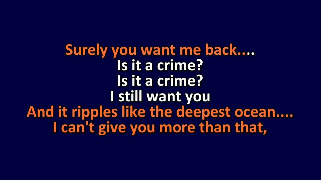 Sade - Is It a Crime - Karaoke Instrumental Lyrics - ObsKure