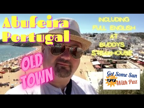 A walk around Old Town in Albufeira, Portugal including a full English breakfast