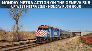 Metra Monday Afternoon Rush Hour - UP West Metra Line Railfanning