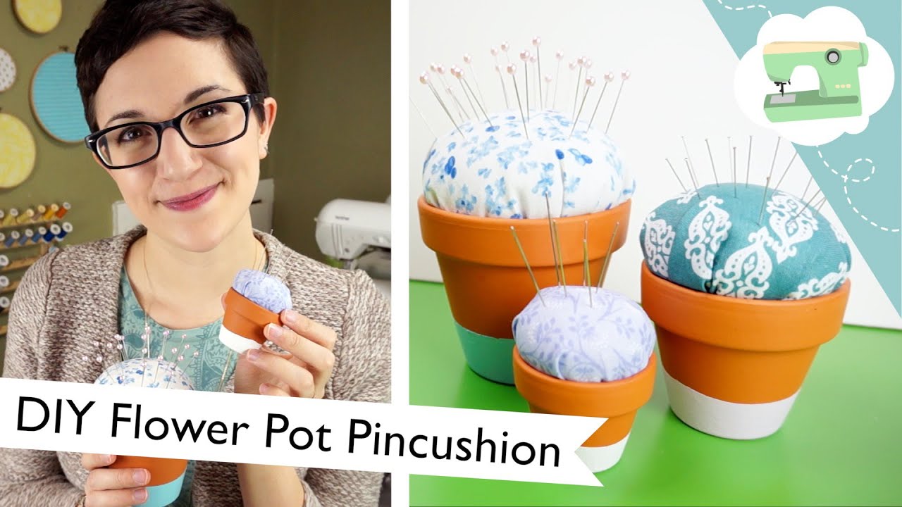 How to make a pin cushion from an upcycled planter - Swoodson Says