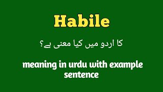 Habile Meaning In Urdu English Hindi How To Pronounce Habile Habile With Sentence Example
