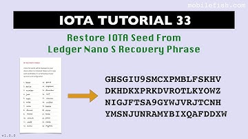 IOTA tutorial 33: Restore IOTA Seed From Ledger Nano S Recovery Phrase