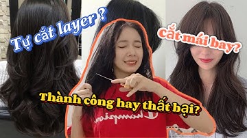 Đú Trend Tiktok || TỰ CẮT 💇‍♀️ tóc layer & mái bay tại nhà theo trend tiktok và cái kết😱|It’s Búnn