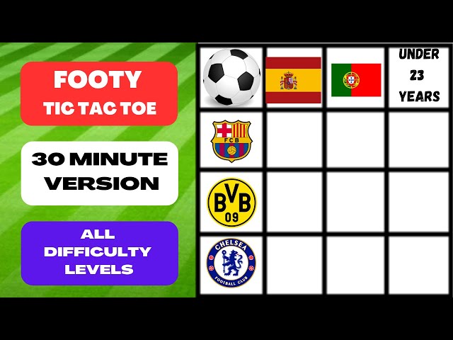 Football Tic Tac Toe Game Projects
