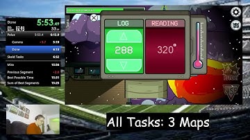 Among Us Speedrun - All Tasks: First 3 maps - Keyboard - 15:44.633