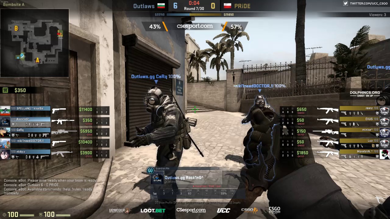 Dolphin CS Shoot 'Em Up 3 || Outlaws vs PRIDE map#2 mirage